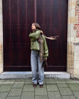 Faux leather bomber - LARA - groen