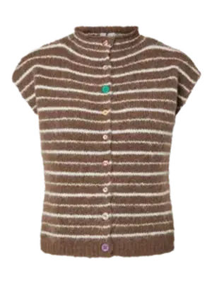 Cardigan / vest mouwloos - ASIRA - bruin Cardigan / vest mouwloos - ASIRA - bruin