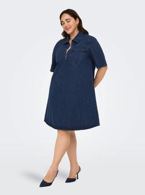 + Knie jurk - AMY - dark blue denim