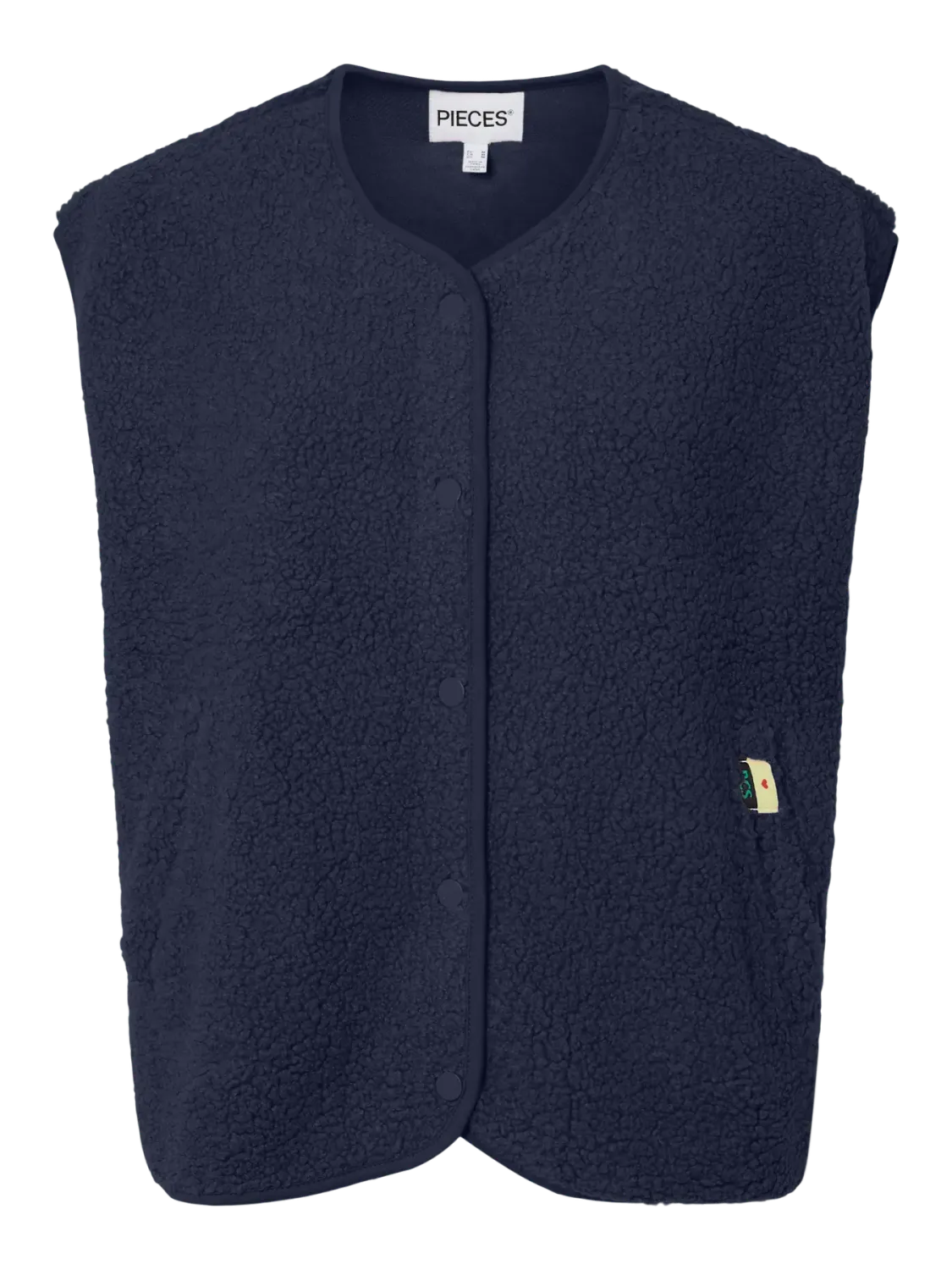 Mouwloze teddy vest - KATTY - donkerblauw
