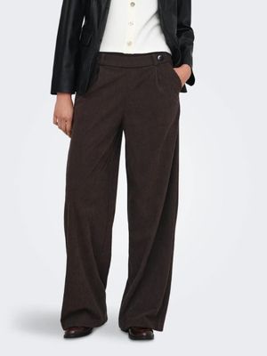 Wijde lange broek corduroy - GEGGO - bruin
