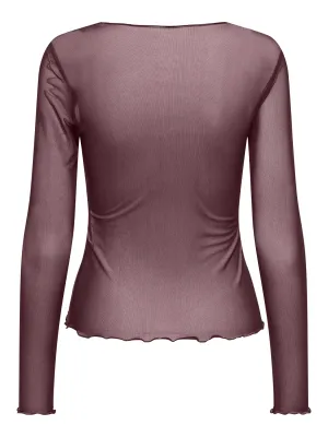 Mesh top - ELSA - roodbruin