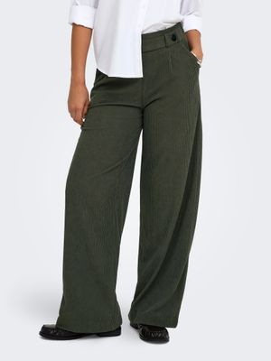 Wijde lange broek corduroy - GEGGO - kaki
