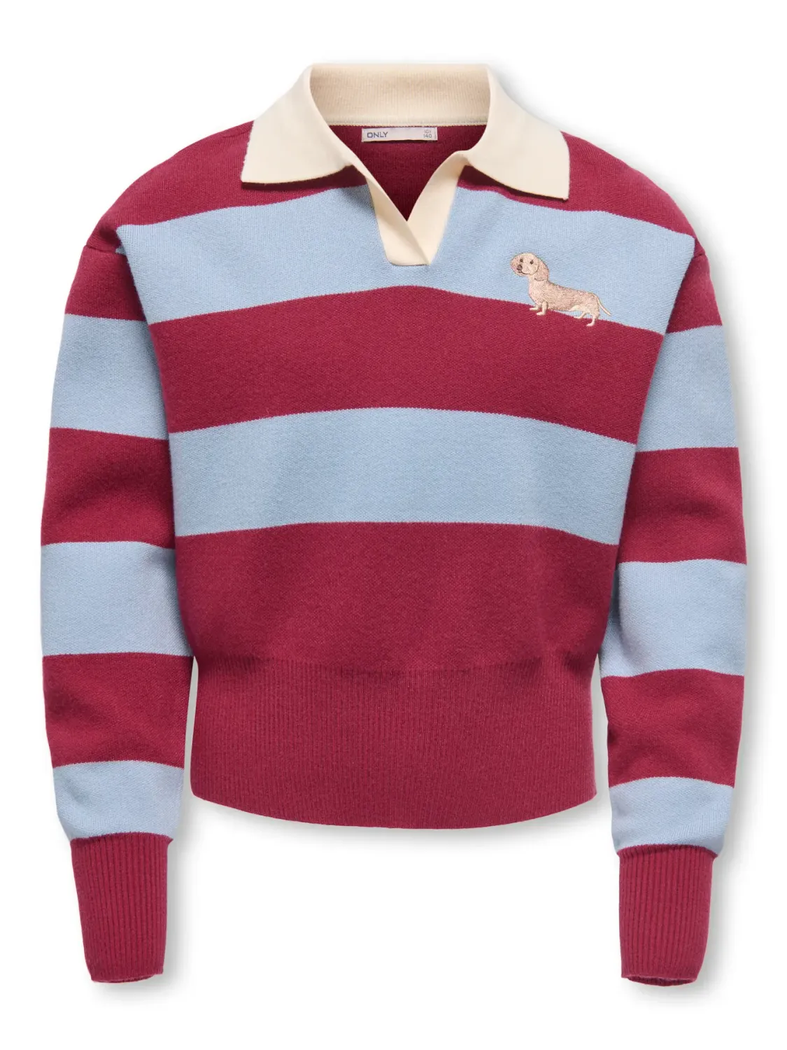 KIDS trui polo - ALVI - rood / blauw