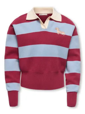 KIDS trui polo - ALVI - rood / blauw