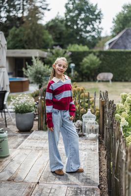 KIDS trui polo - ALVI - rood / blauw