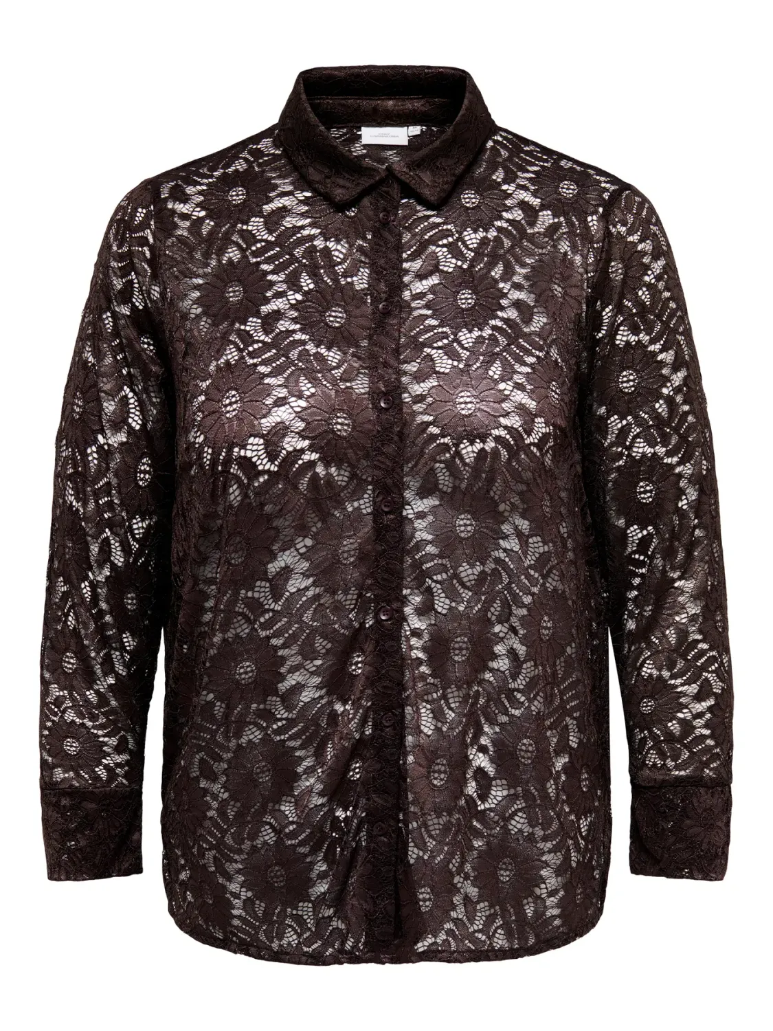 + Hemd / blouse - ZION - bruin kant