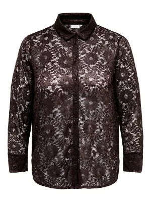 + Hemd / blouse - ZION - bruin kant + Hemd / blouse - ZION - bruin kant