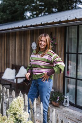Cardigan / gilet - ADA - groen/bruin