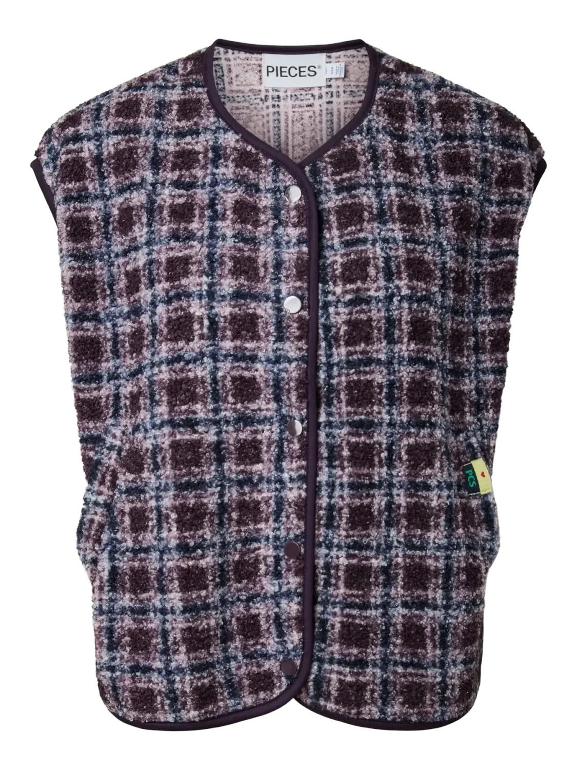 Mouwloze teddy vest - KATTY - donkerblauw