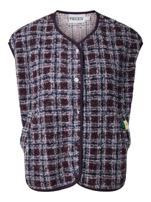 Mouwloze teddy vest - KATTY - donkerblauw