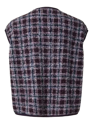 Mouwloze teddy vest - KATTY - donkerblauw