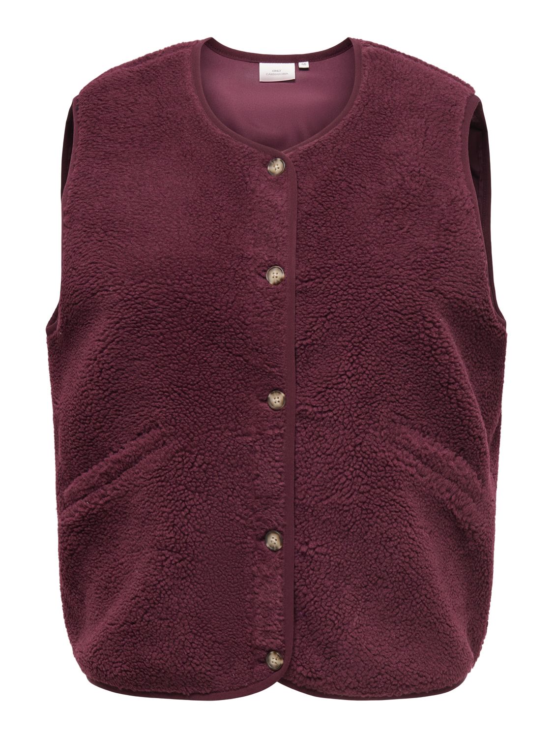 Mouwloze teddy vest - BABY - bordeaux