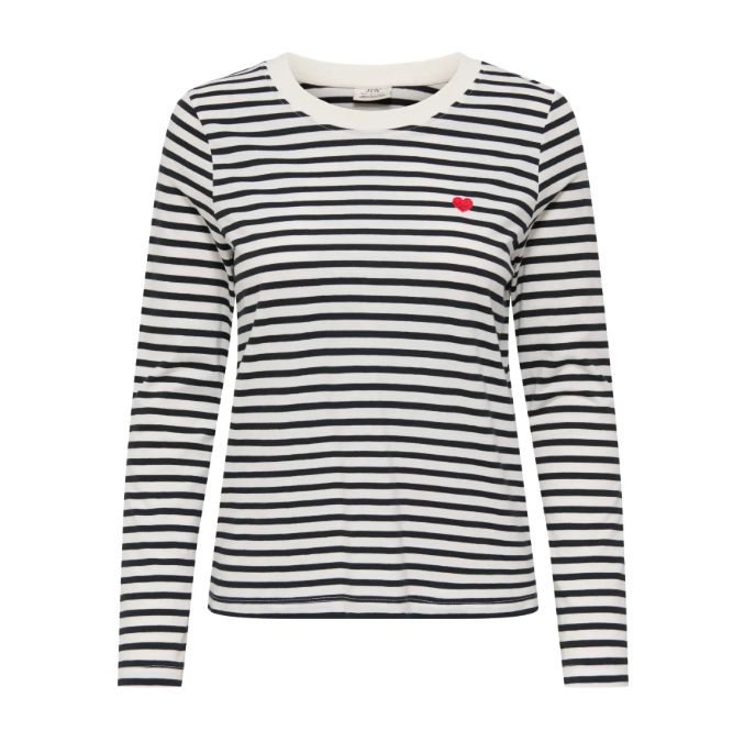 T-shirt lange mouw - PISA - wit/zwart