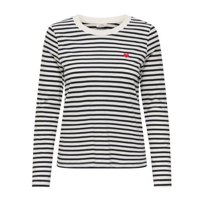 T-shirt lange mouw - PISA - wit/zwart T-shirt lange mouw - PISA - wit/zwart