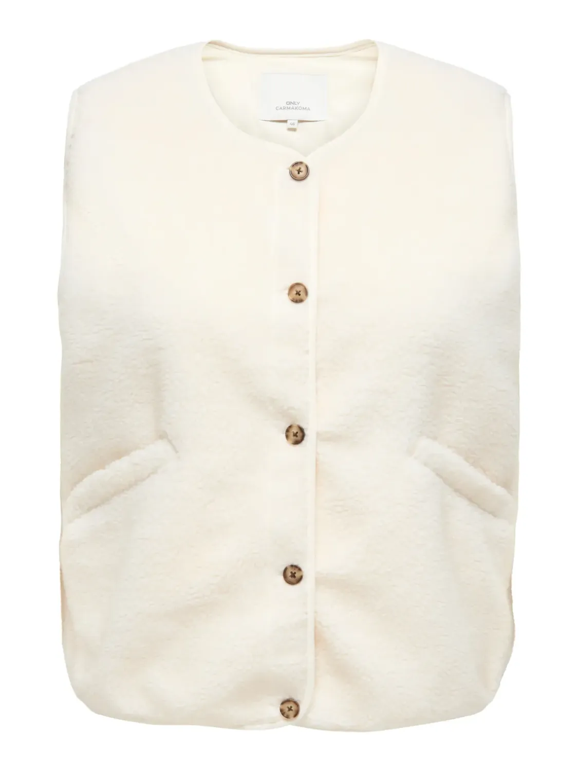 Mouwloze teddy vest - BABY - ecru