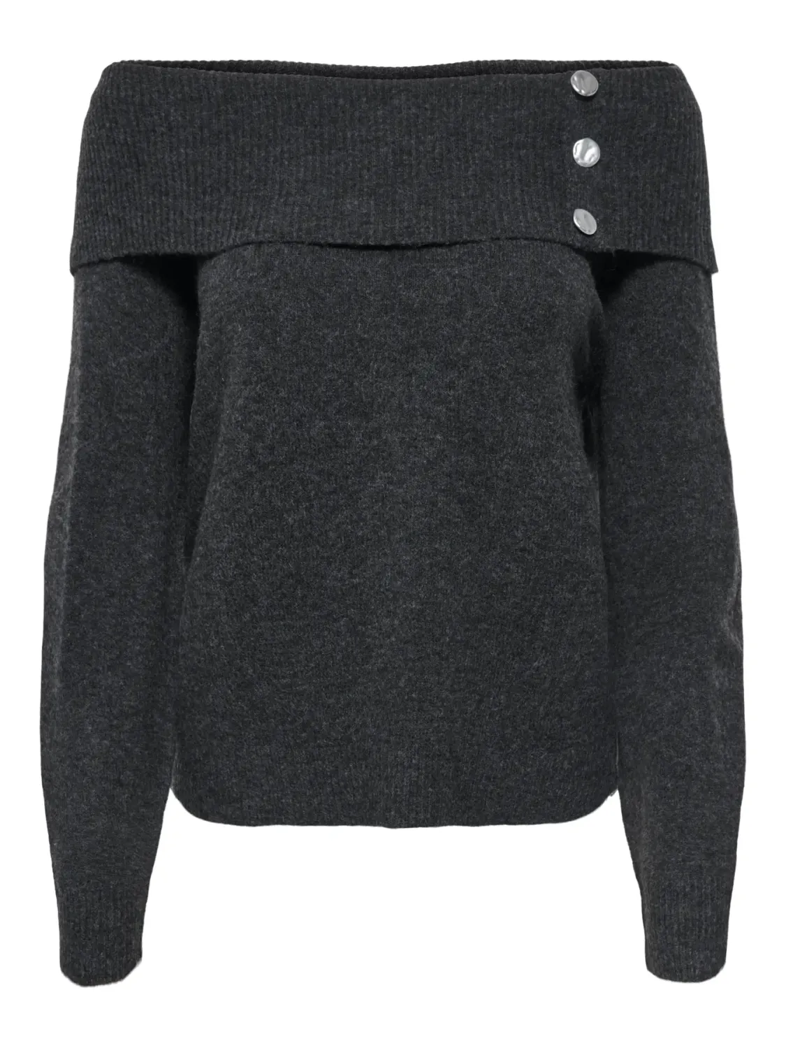 Trui off shoulder - ALIANA - donkergrijs Trui off shoulder - ALIANA - donkergrijs