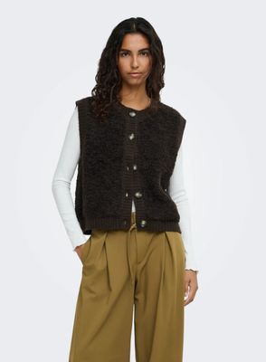 Cardigan / vest mouwloos - EIRA - bruin