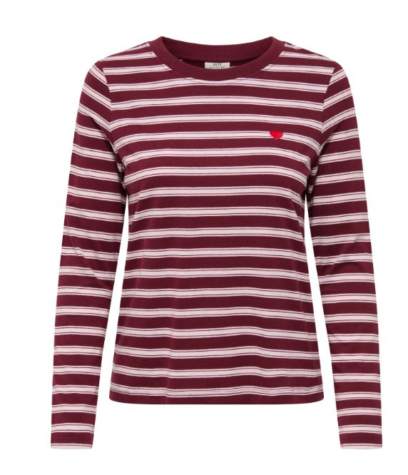 T-shirt lange mouw - PISA - bordeaux/ roze T-shirt lange mouw - PISA - bordeaux/ roze