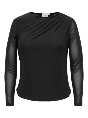 + Mesh top - SARA - zwart