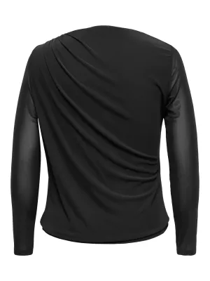 + Mesh top - SARA - zwart
