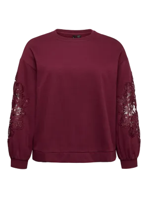 + Sweater met leuk mouwdetail - MATILDA - bordeaux