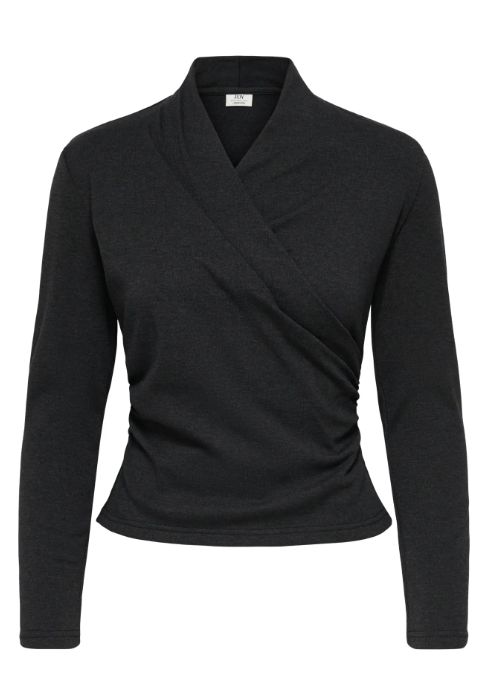 Top / wrap shirt - DAZE - donkergrijs