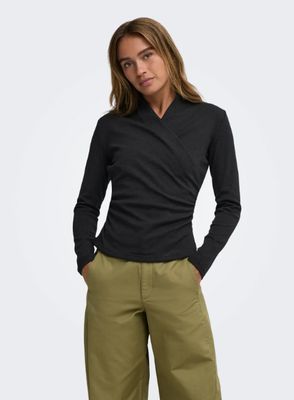 Top / wrap shirt - DAZE - donkergrijs