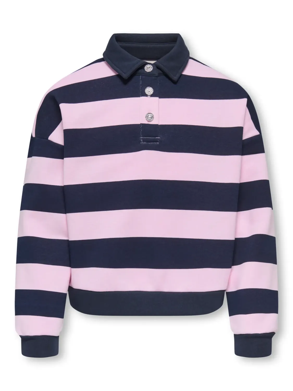 KIDS sweater trui polo - SWEAT - roze / blauw