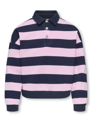 KIDS sweater trui polo - SWEAT - roze / blauw