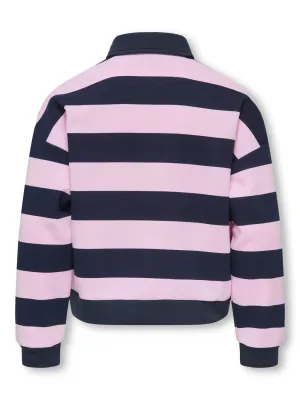 KIDS sweater trui polo - SWEAT - roze / blauw