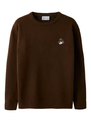 KIDS knit trui - OLEXANDER - bruin