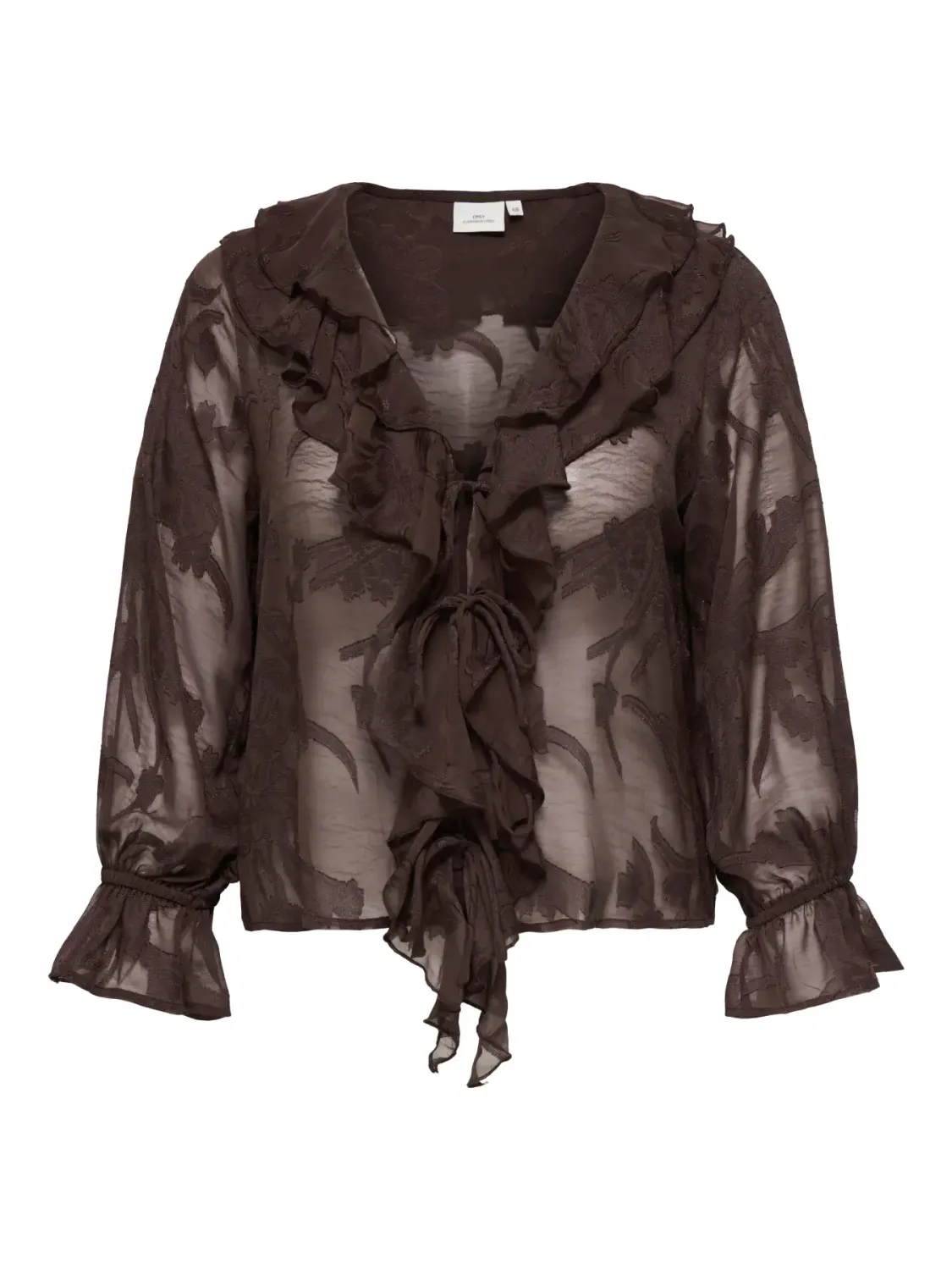+ Blouse met ruffeltjes - ELENI - bruin + Blouse met ruffeltjes - ELENI - bruin
