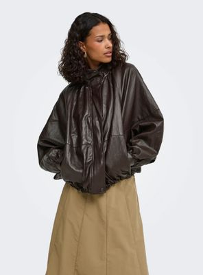 Faux leather jacket - EDITH - bruin
