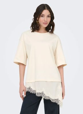Top / shirt assymetrisch kant - ALMA - ecru