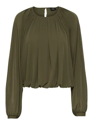 Balloon blouse - USO - groenbruin
