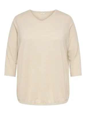 + Top met glitterstreepje - LINA - sandshell/gold