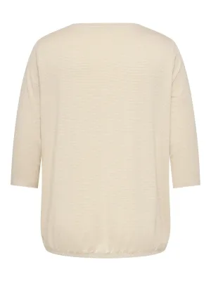 + Top met glitterstreepje - LINA - sandshell/gold