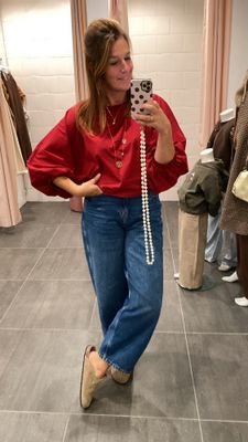 Blouse - JOLLIE - donkerrood