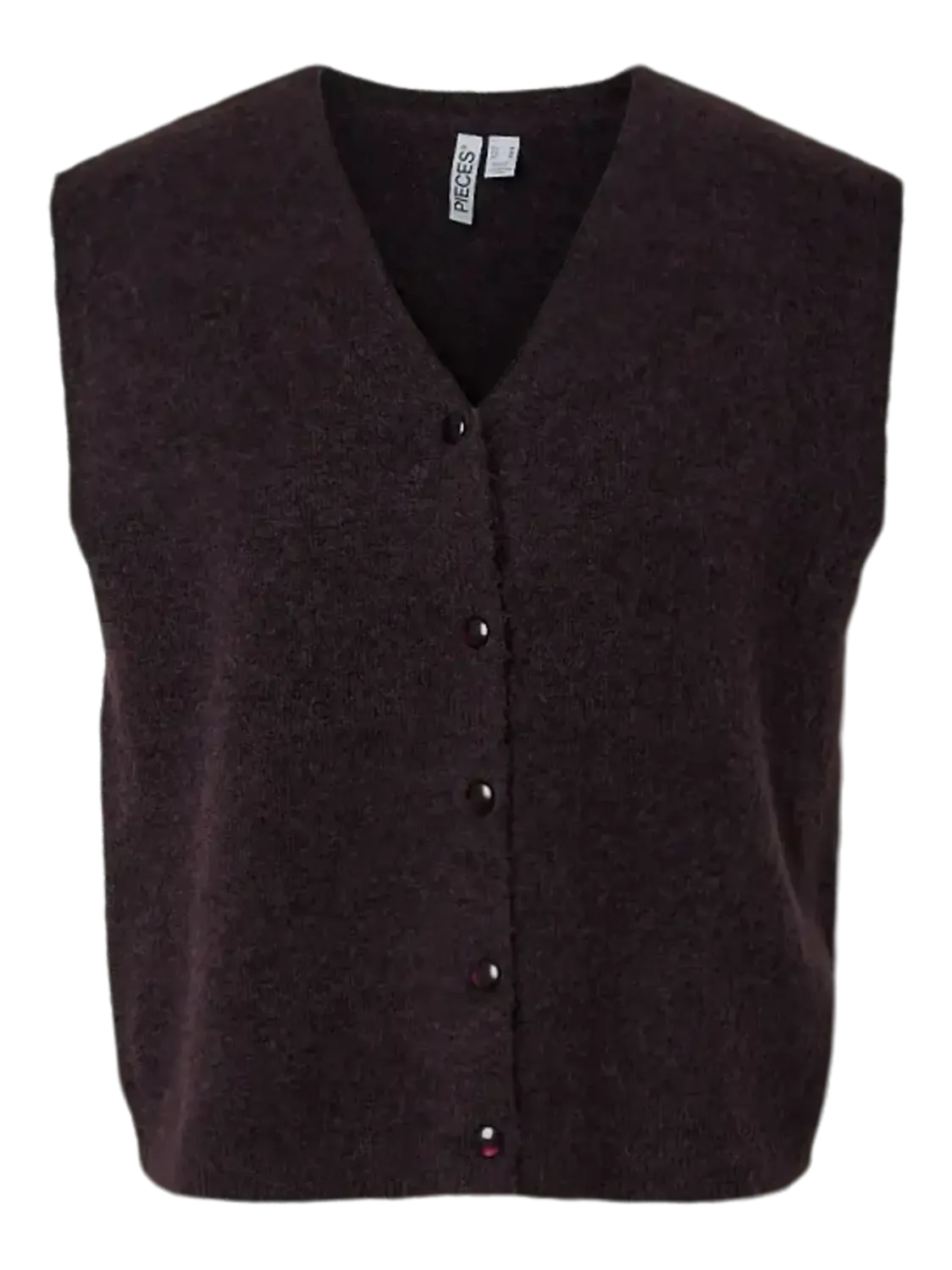 Cardigan / vest mouwloos - ELLY - plum perfect