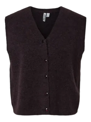 Cardigan / vest mouwloos - ELLY - plum perfect