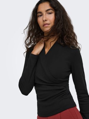 Top / wrap shirt - DAZE - zwart