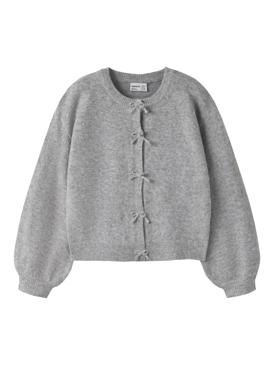 KIDS Cardigan met strikjes - RIMA - grijs