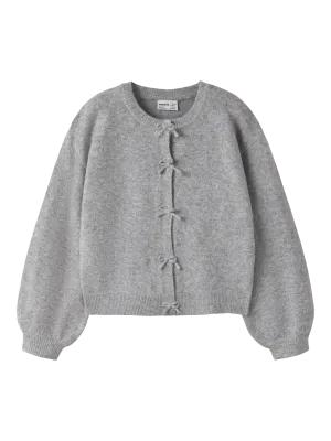KIDS Cardigan met strikjes - RIMA - grijs
