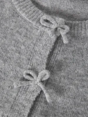 KIDS Cardigan met strikjes - RIMA - grijs