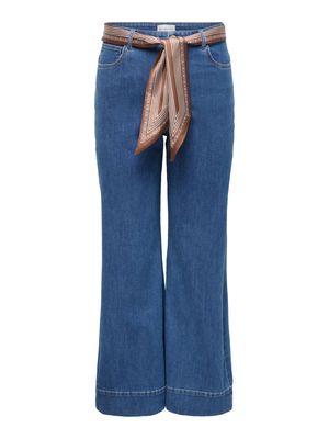 + Wijde jeans met sjaaltje - WILLY - Medium blue denim