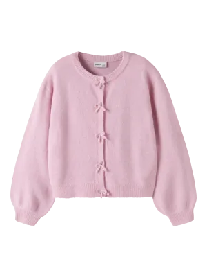 KIDS Cardigan met strikjes - RIMA - roze