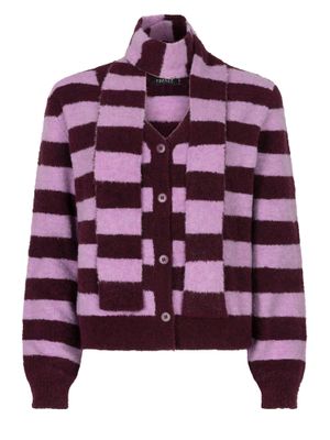 Cardigan / gilet met sjaaltje YDENCE - FELICITY -  violet