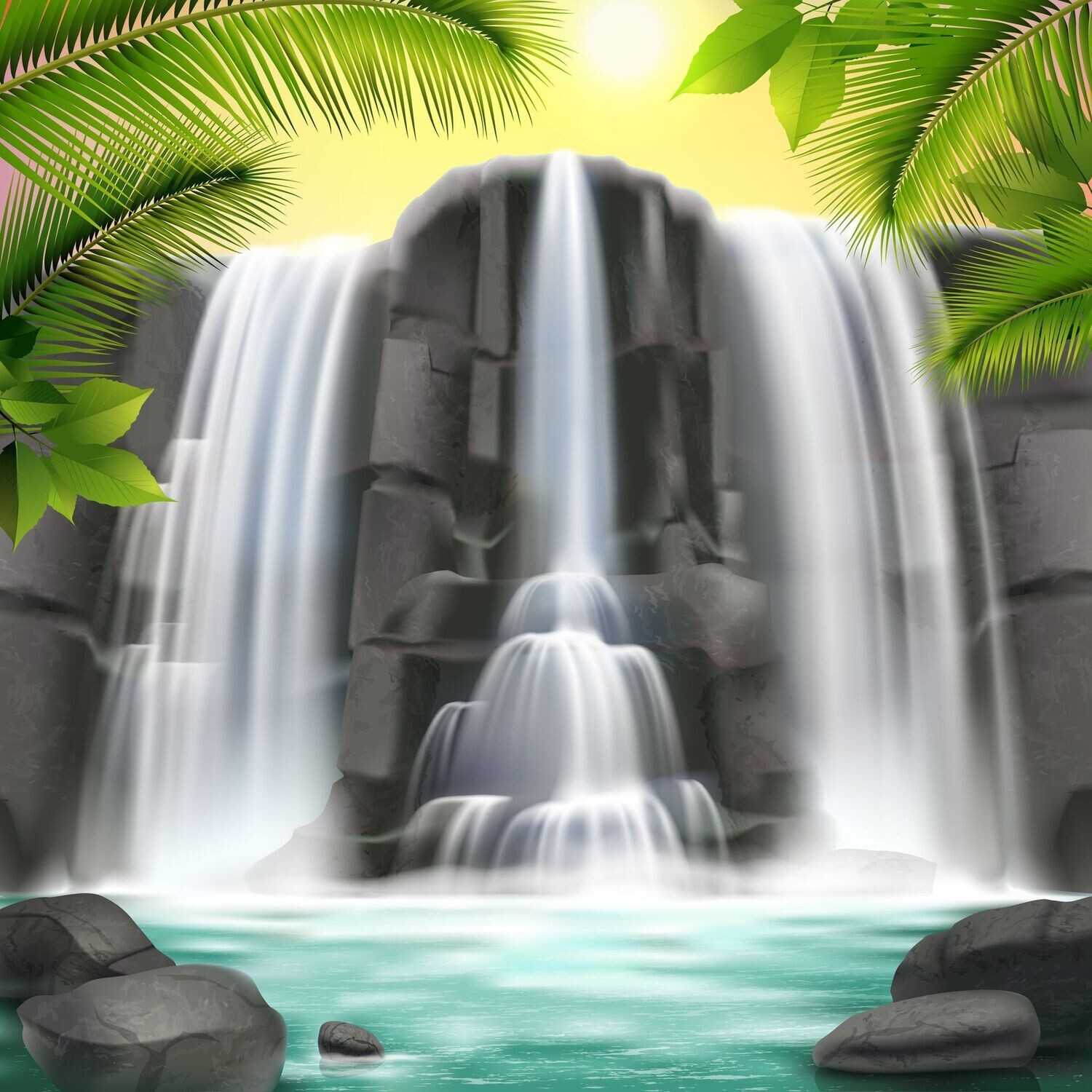 Weißer Wasserfall - Jalu Wasonoadi