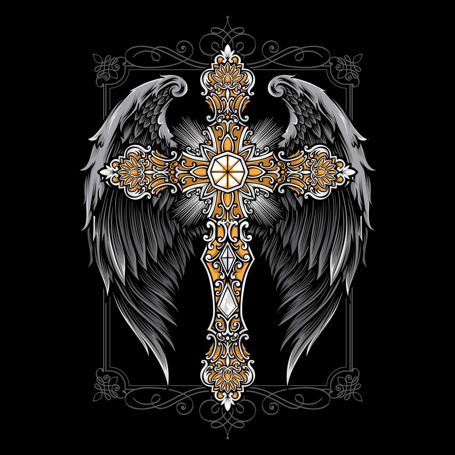Magical Black Cross 24   - by  Lavinia Sina Szendrei